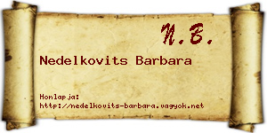 Nedelkovits Barbara névjegykártya